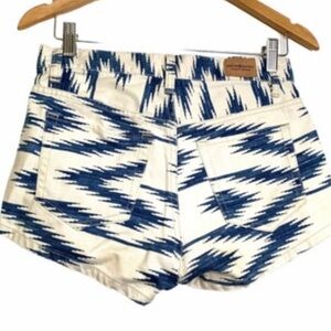 Denim & Supply Ralph Lauren Womens Jean Shorts Blue White Aztec Pockets 
Size 30